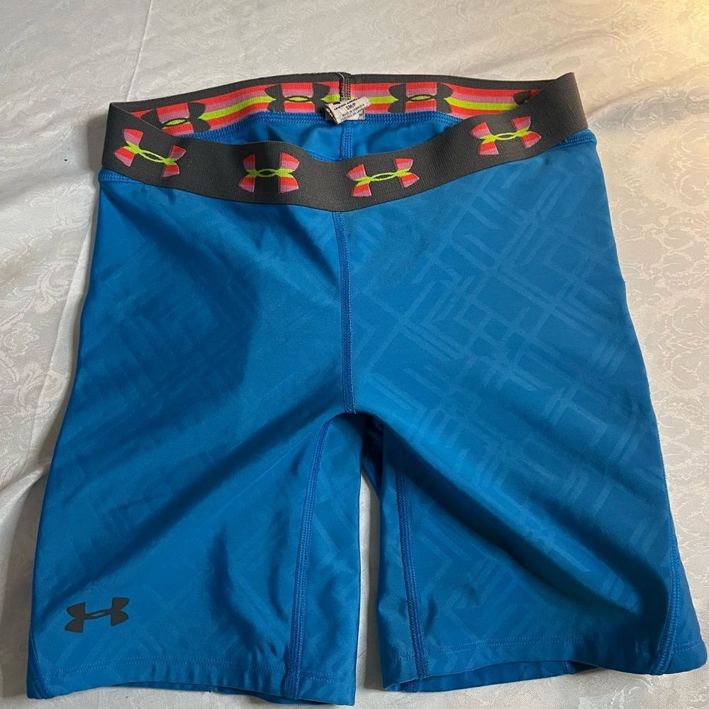 Under Armour Blue Athletic Shorts padded womans size SM softball sliding